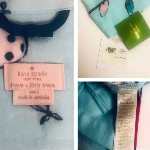 Kate Spade Brushed Twill Flannel Pajama Set S L XL - Picture 4 of 8